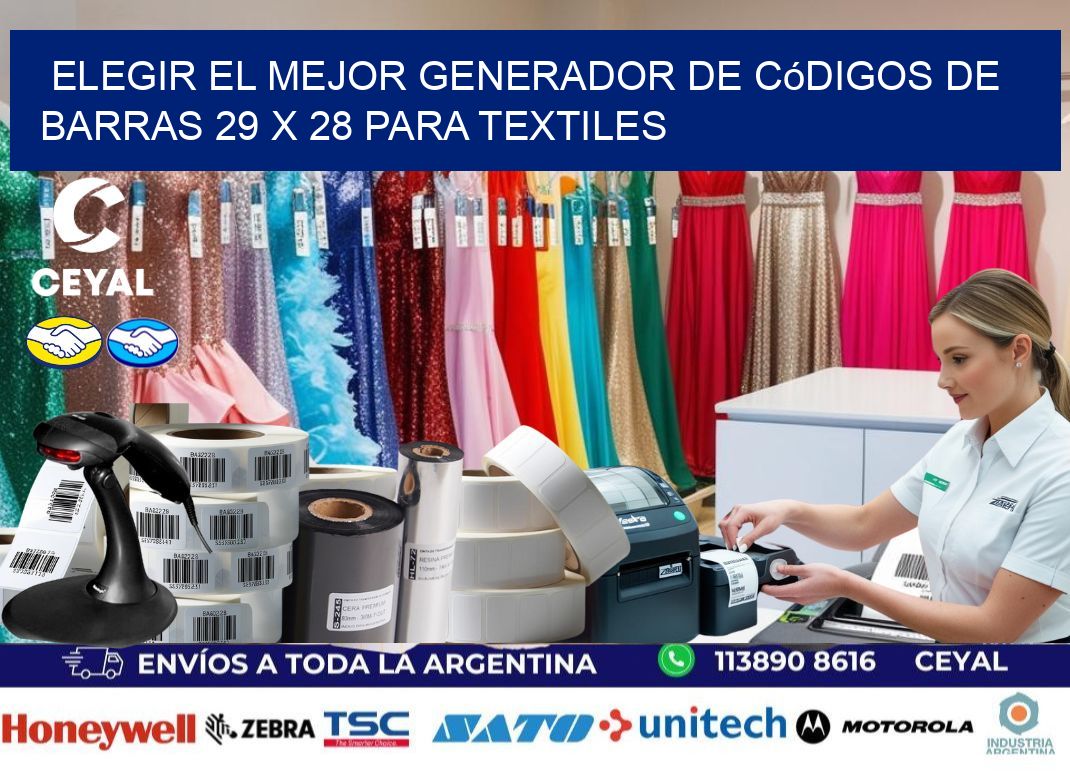 Elegir el Mejor Generador de Códigos de Barras 29 x 28 para Textiles
