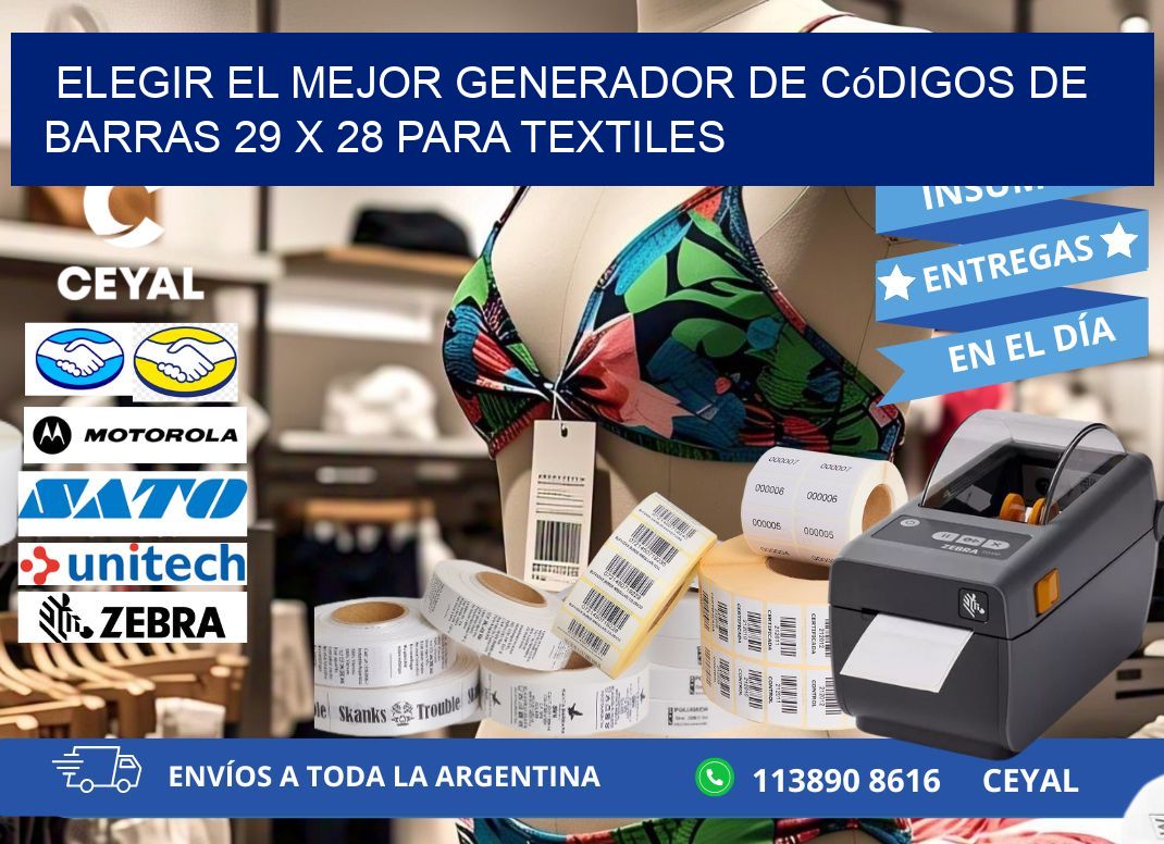 Elegir el Mejor Generador de Códigos de Barras 29 x 28 para Textiles