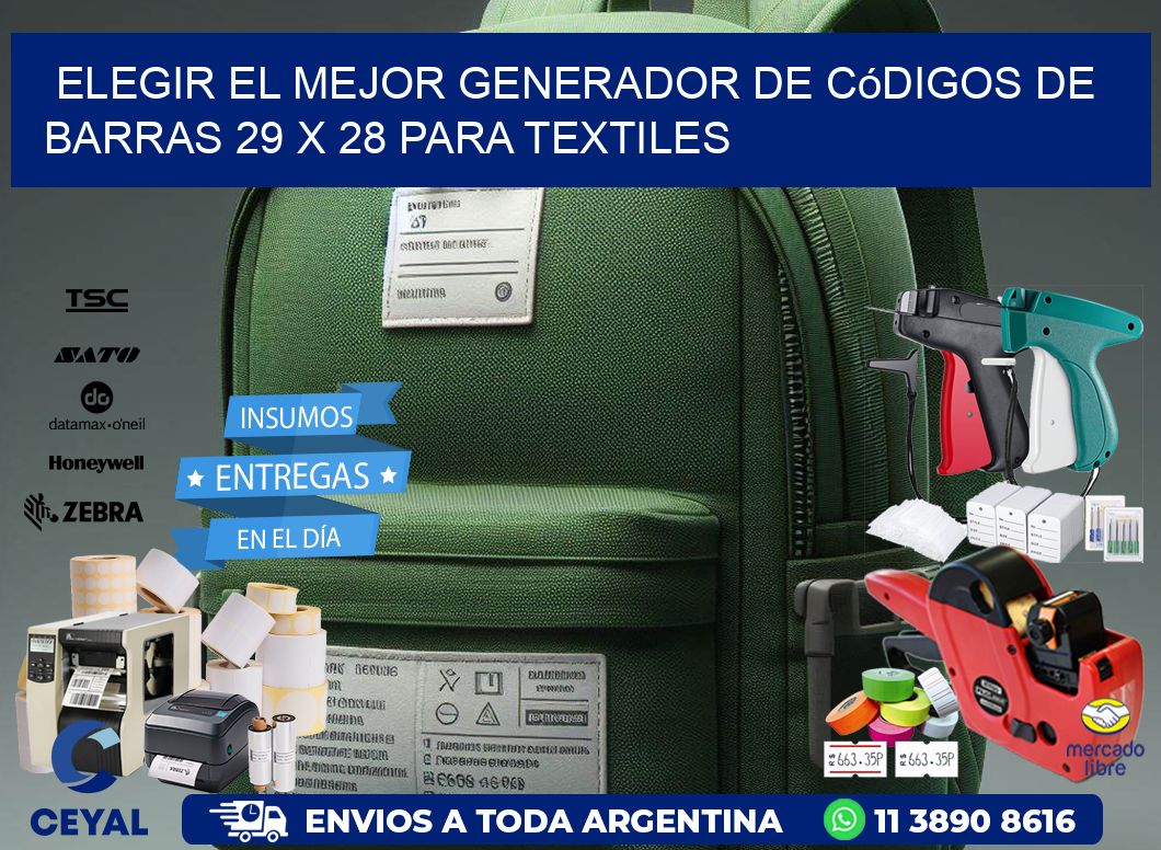 Elegir el Mejor Generador de Códigos de Barras 29 x 28 para Textiles