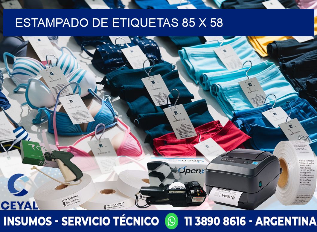Estampado de etiquetas 85 x 58