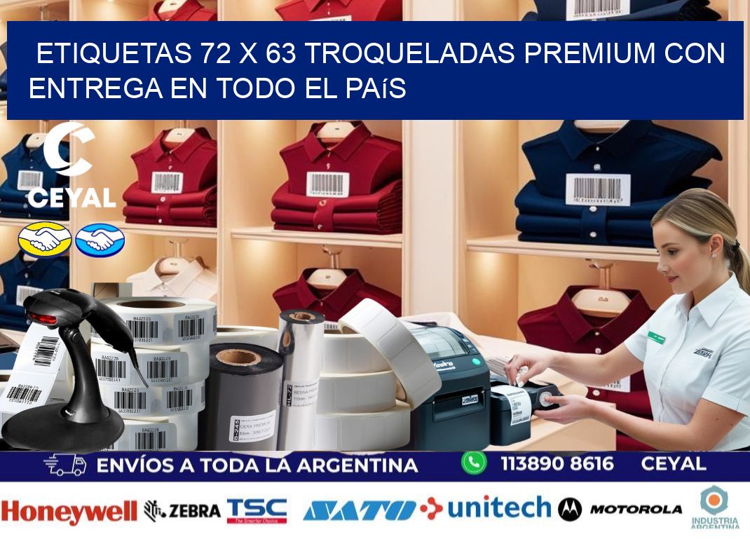 Etiquetas 72 x 63 troqueladas premium con entrega en todo el país