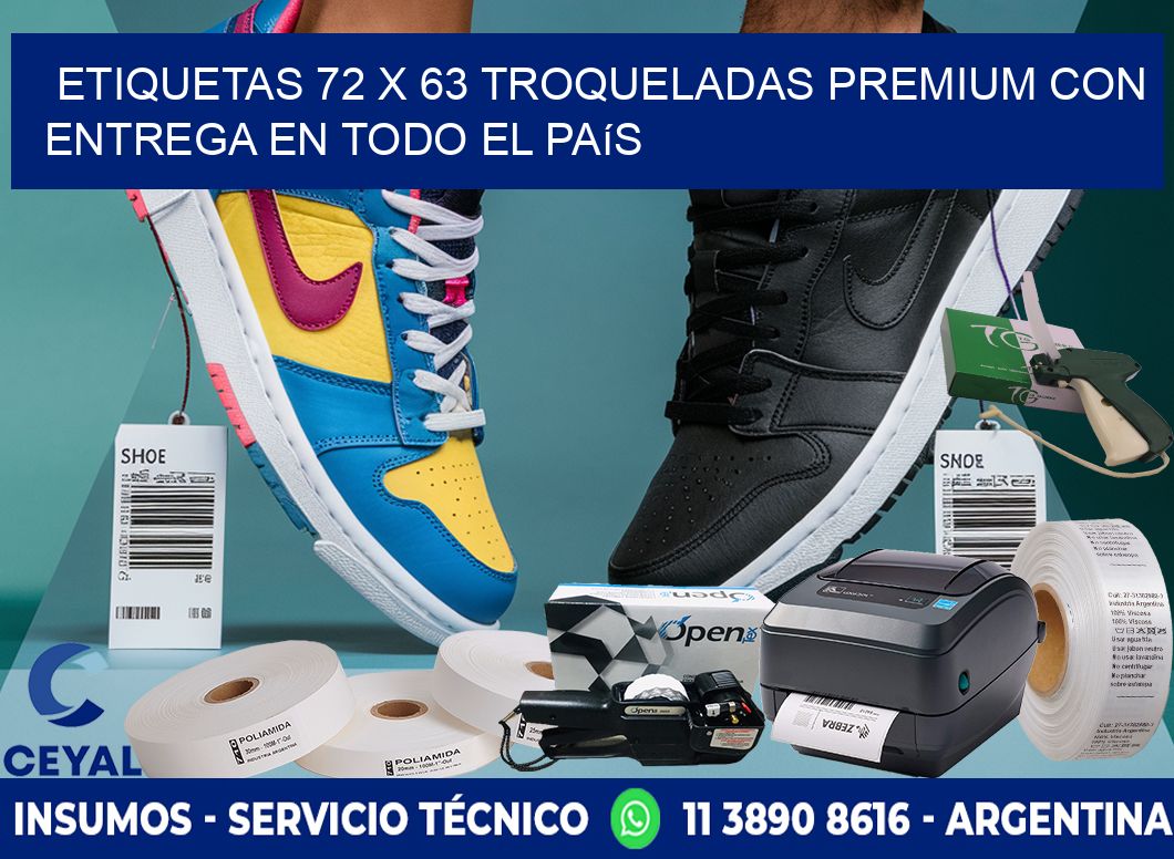 Etiquetas 72 x 63 troqueladas premium con entrega en todo el país