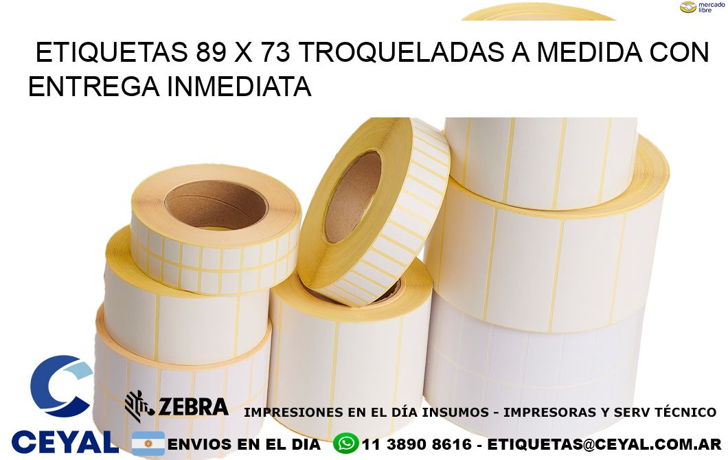 Etiquetas 89 x 73 troqueladas a medida con entrega inmediata