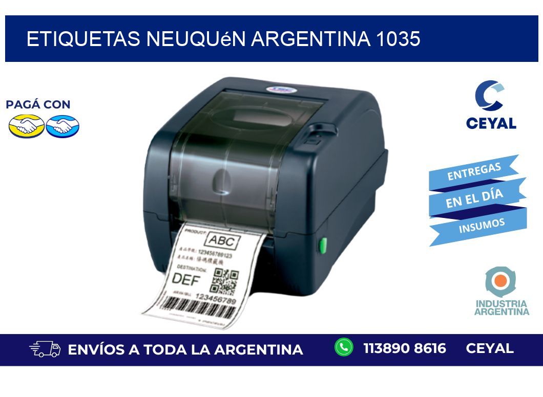 Etiquetas Neuquén Argentina 1035
