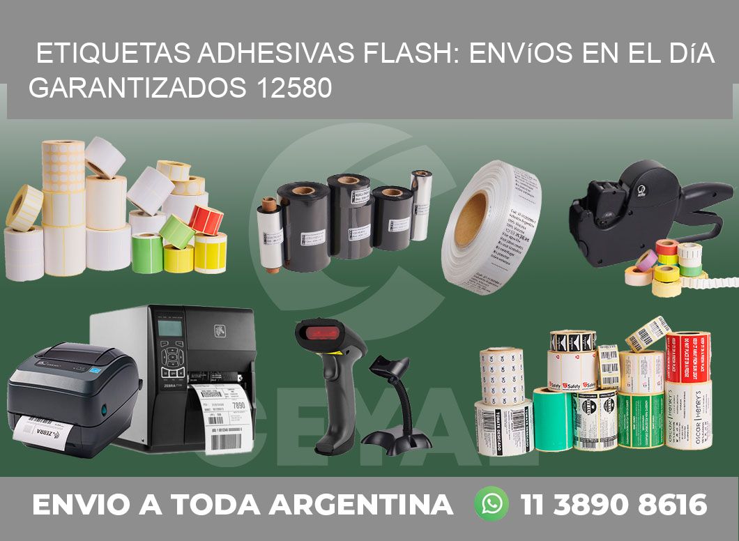 Etiquetas adhesivas Flash: Envíos en el Día Garantizados 12580