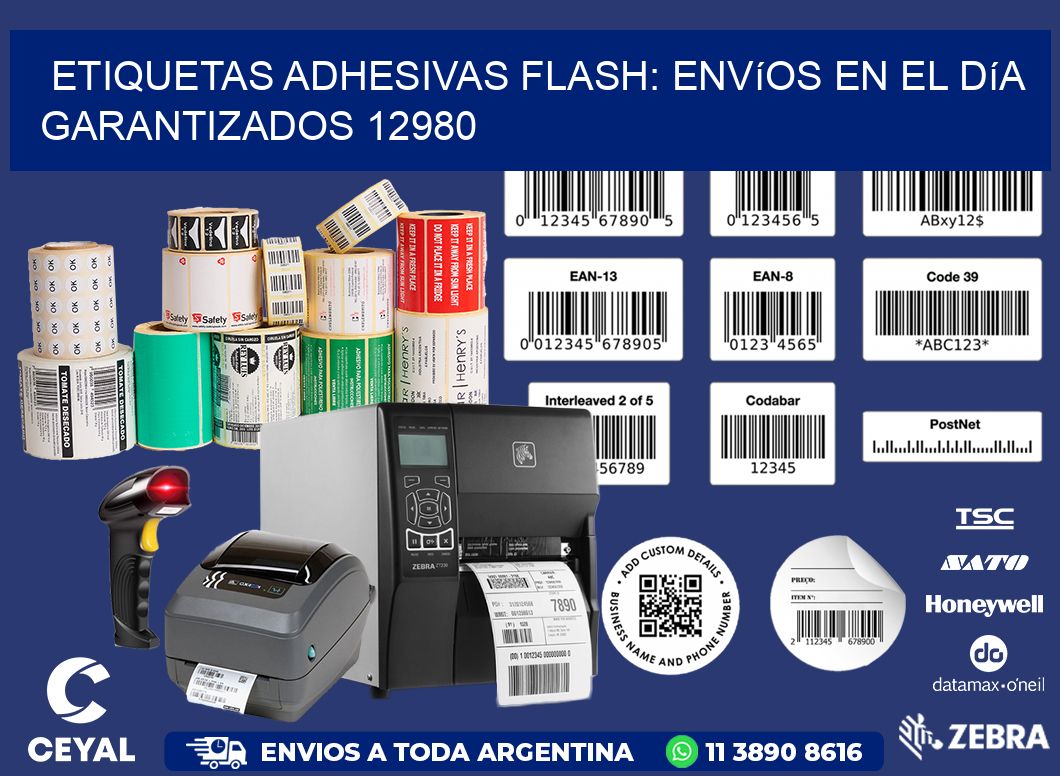 Etiquetas adhesivas Flash: Envíos en el Día Garantizados 12980