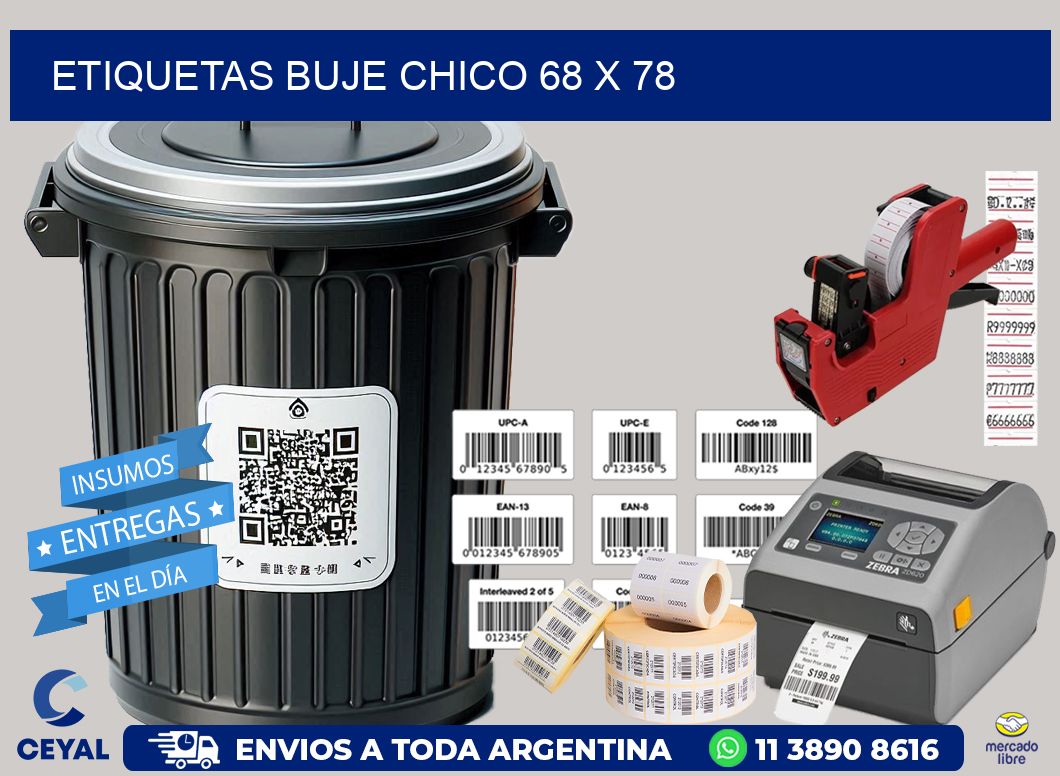 Etiquetas buje chico 68 x 78