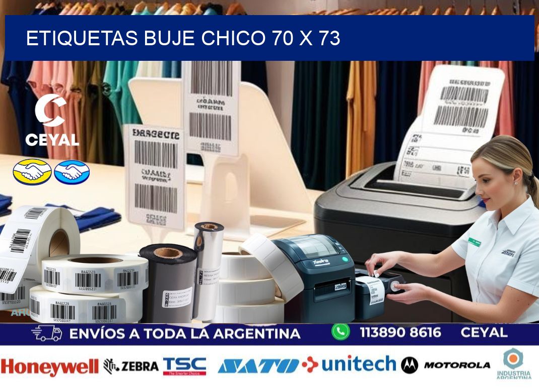 Etiquetas buje chico 70 x 73