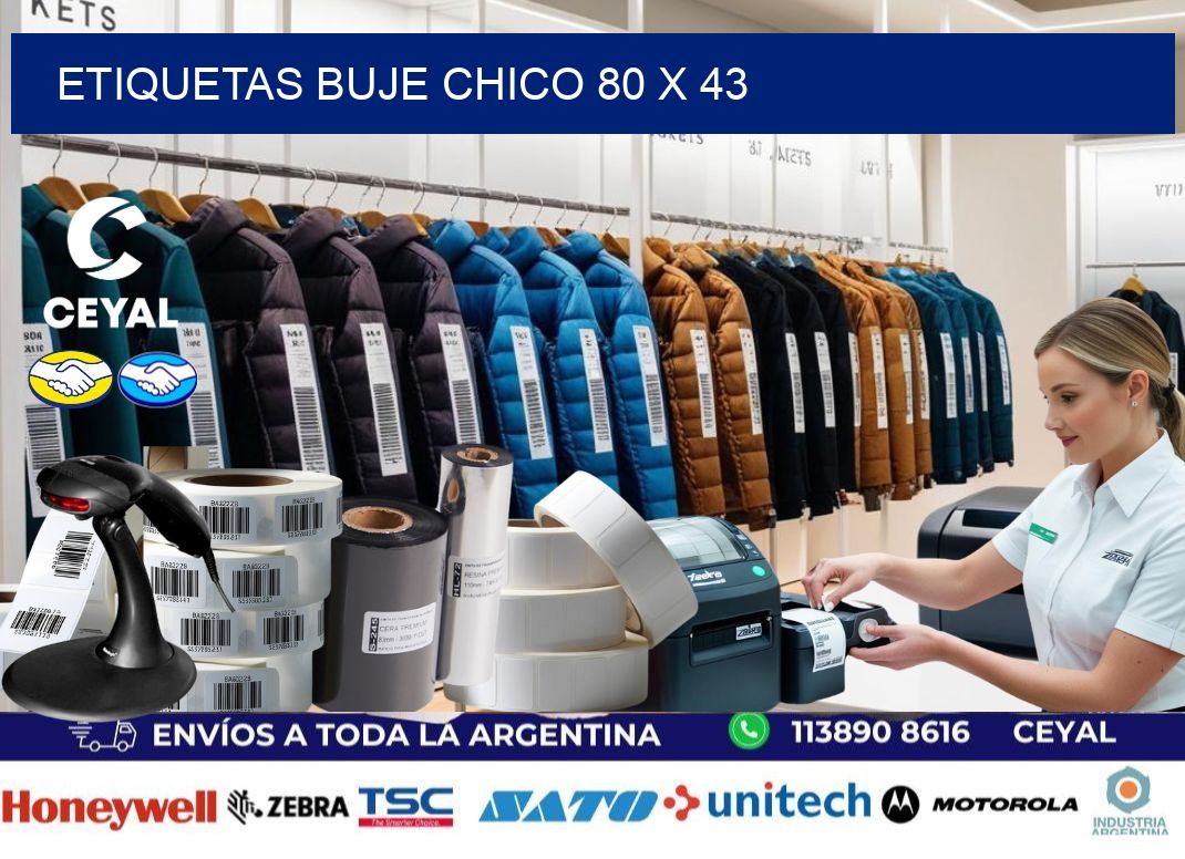 Etiquetas buje chico 80 x 43