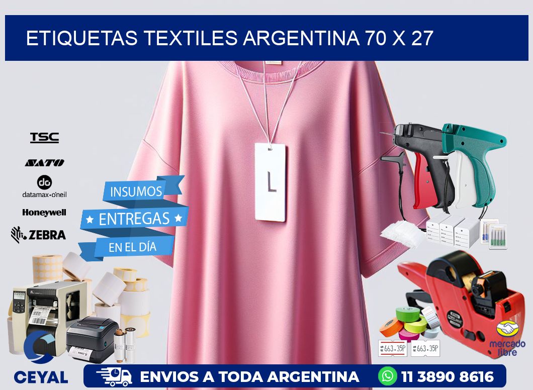 Etiquetas textiles argentina 70 x 27
