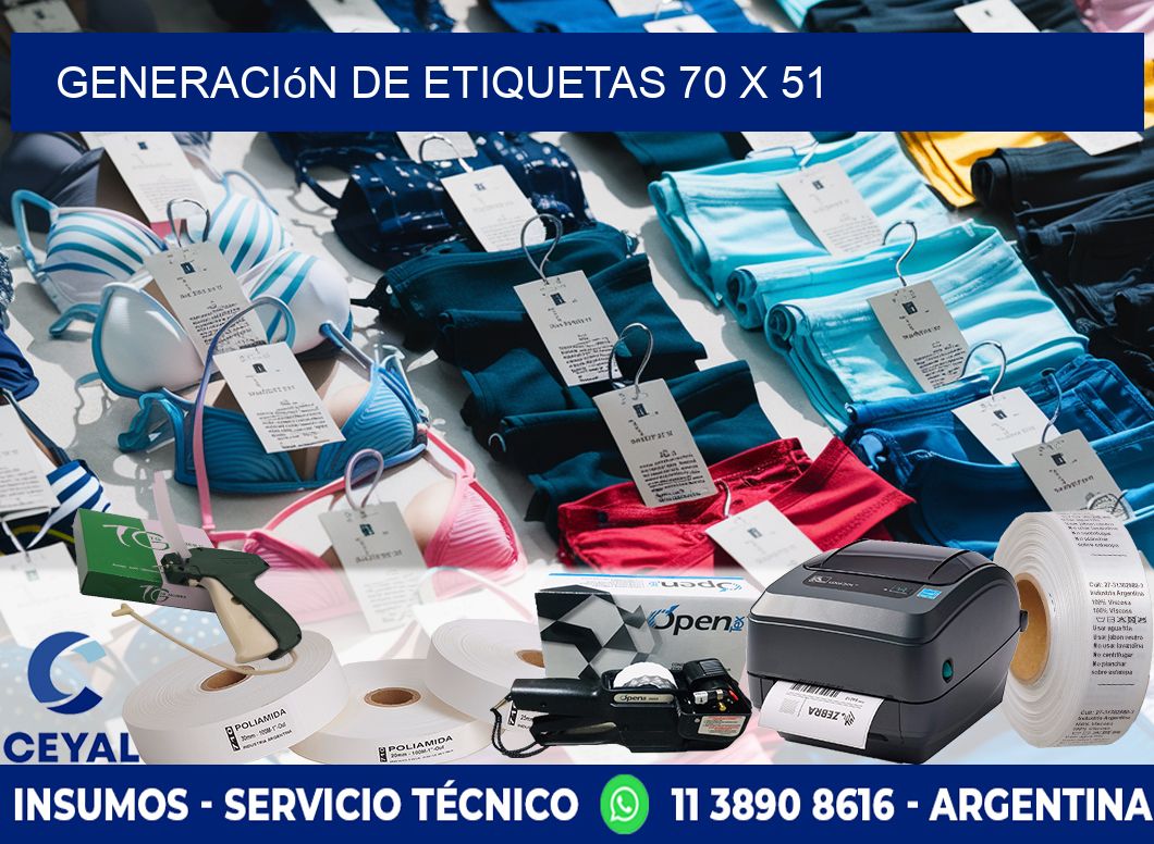 Generación de etiquetas 70 x 51