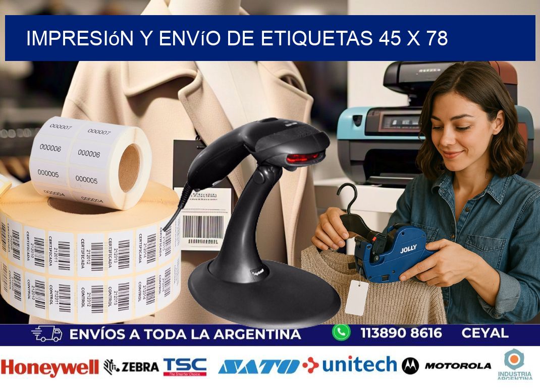 Impresión y envío de etiquetas 45 x 78