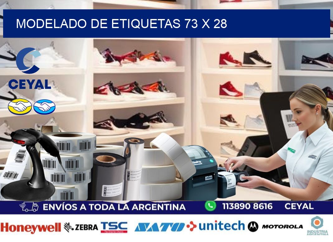 Modelado de etiquetas 73 x 28