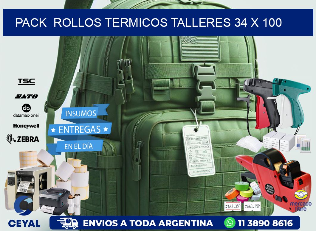 Pack  ROLLOS TERMICOS TALLERES 34 x 100