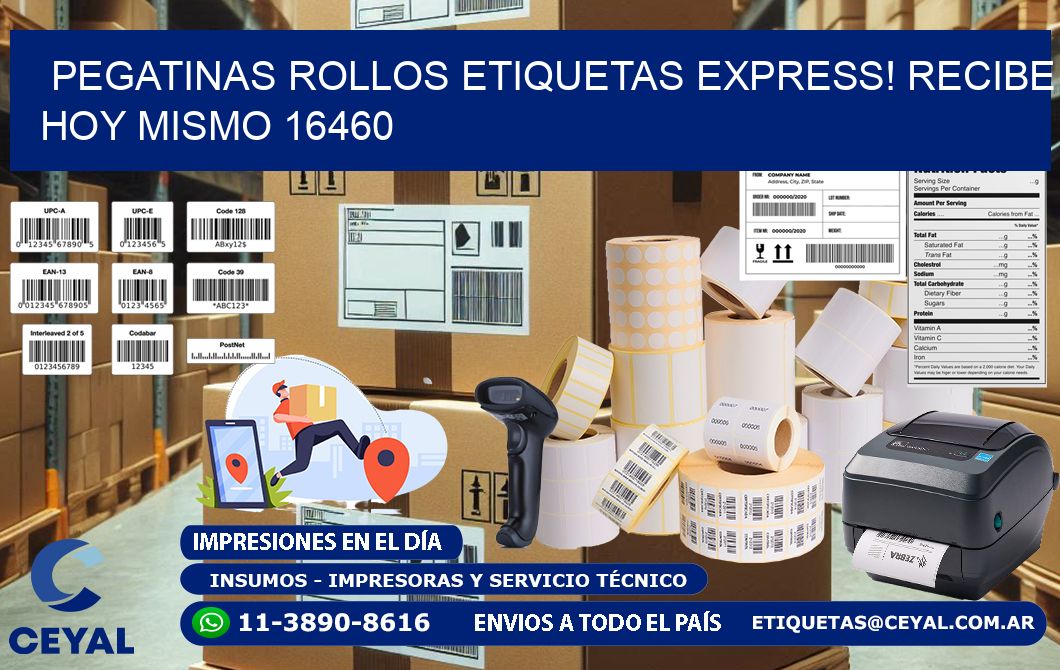 Pegatinas rollos etiquetas Express! Recibe Hoy Mismo 16460