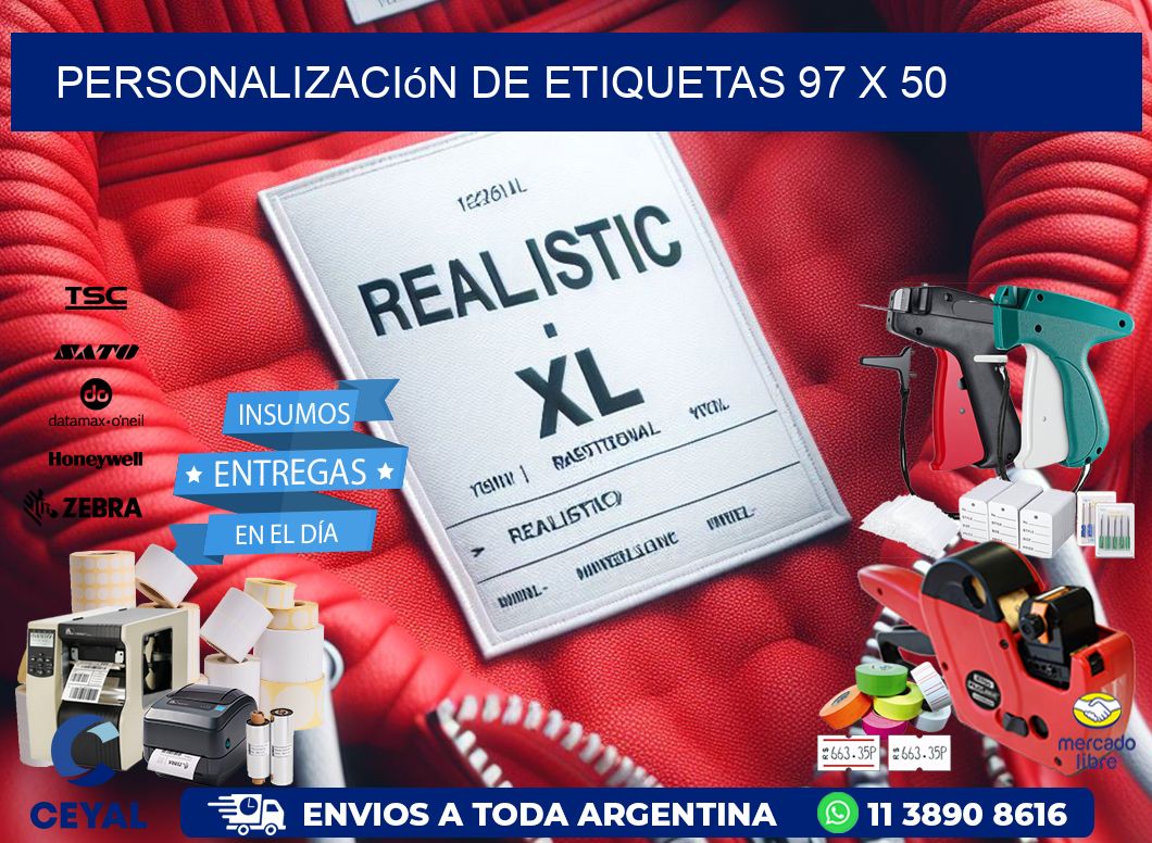 Personalización de etiquetas 97 x 50