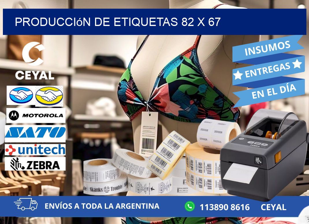 Producción de etiquetas 82 x 67