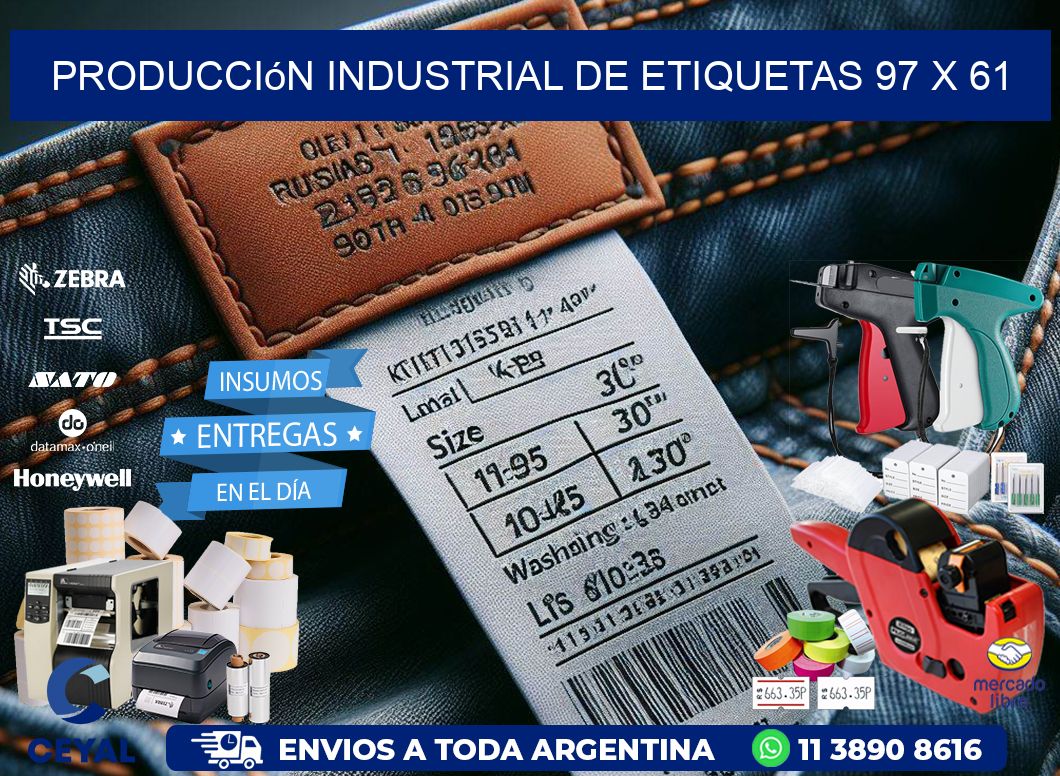 Producción industrial de etiquetas 97 x 61