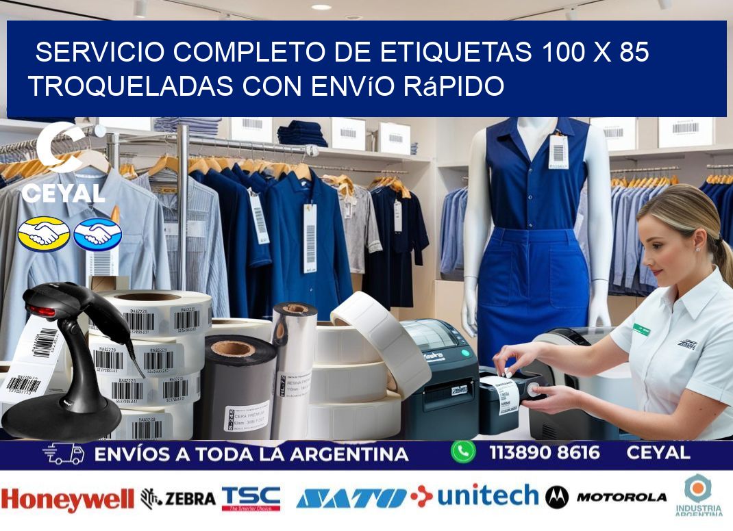 Servicio completo de etiquetas 100 x 85 troqueladas con envío rápido