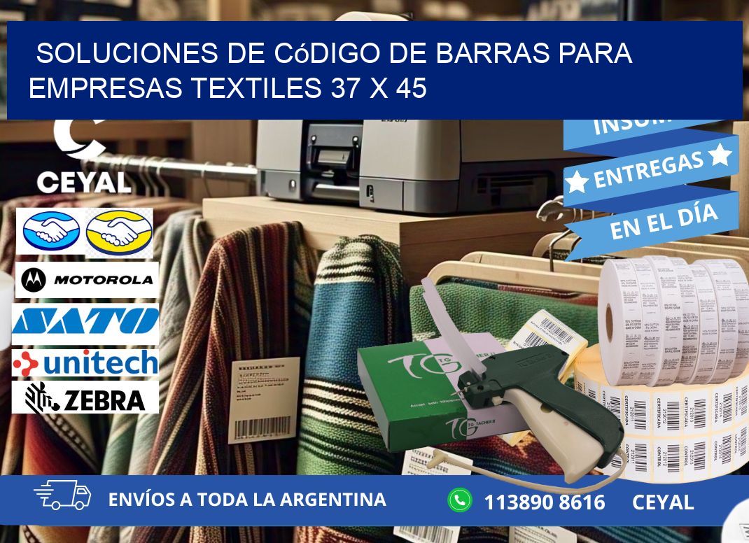 Soluciones de Código de Barras para Empresas Textiles 37 x 45