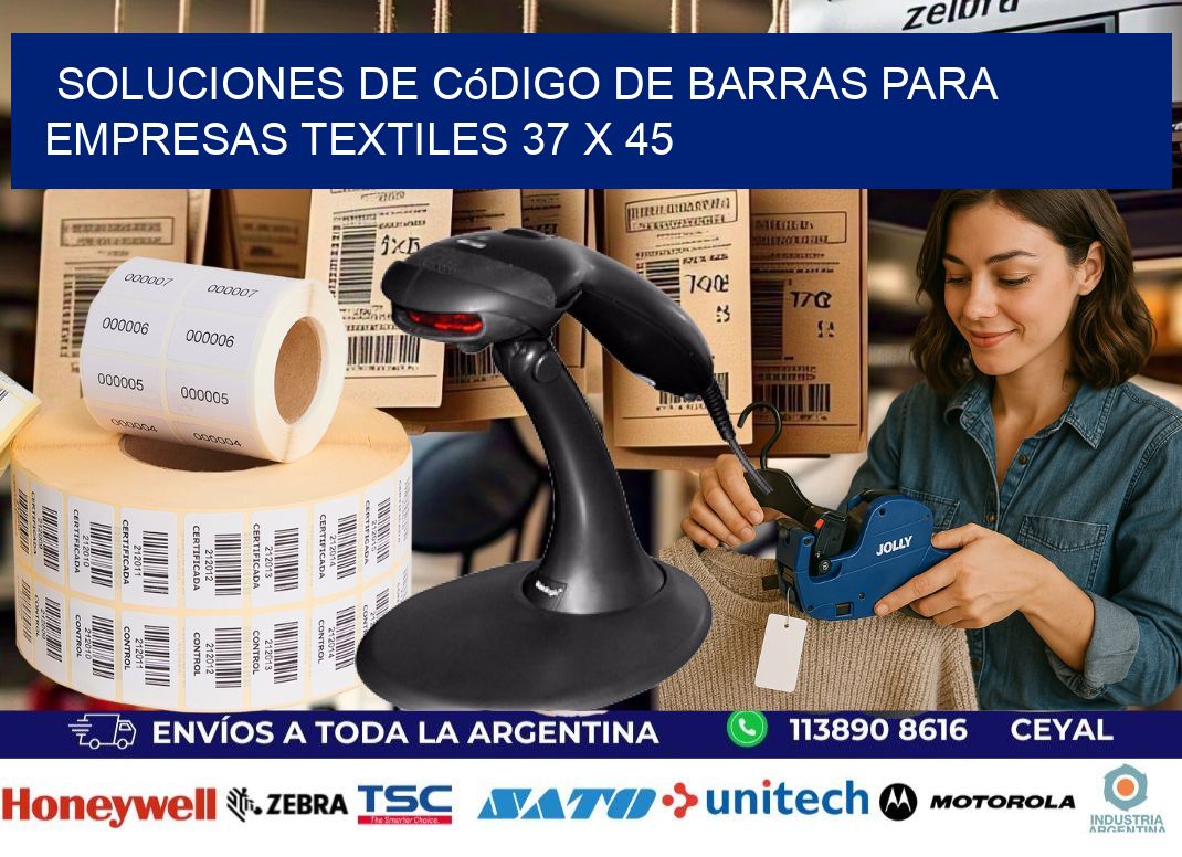 Soluciones de Código de Barras para Empresas Textiles 37 x 45