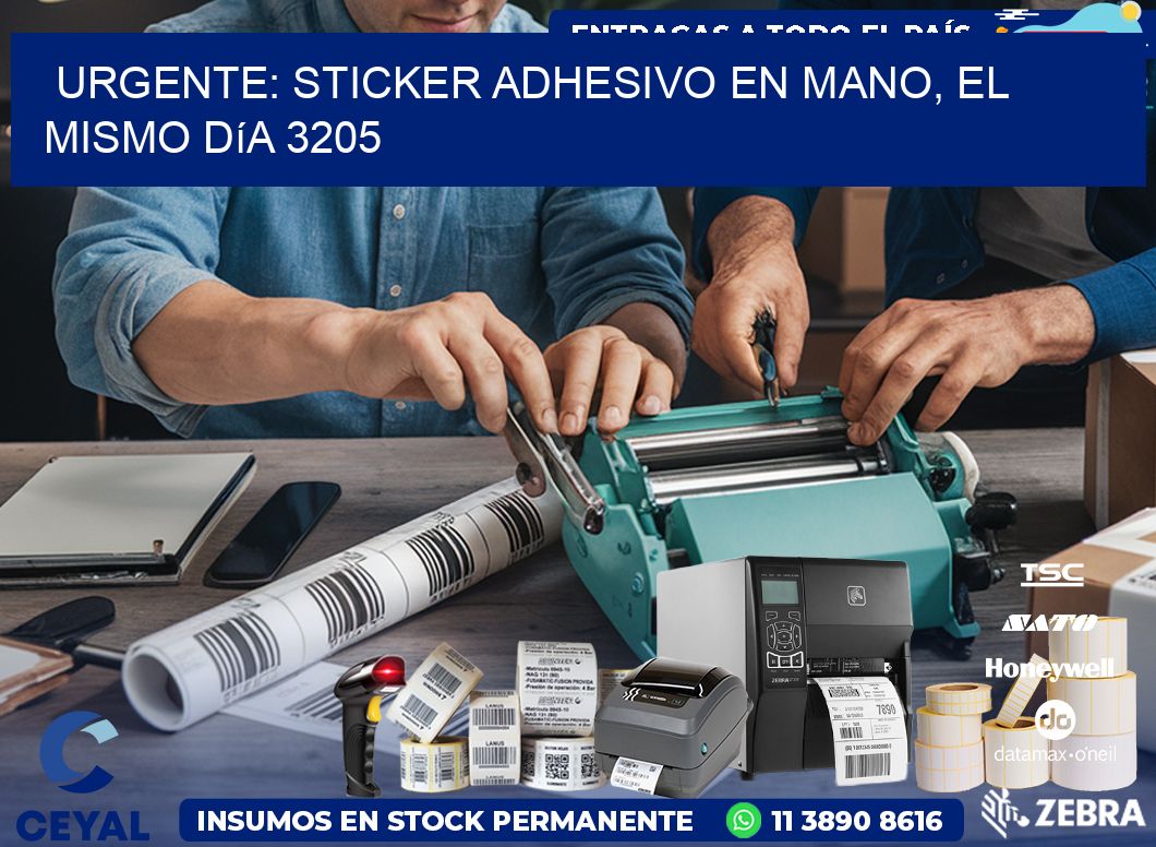 Urgente: Sticker adhesivo en Mano, el Mismo Día 3205