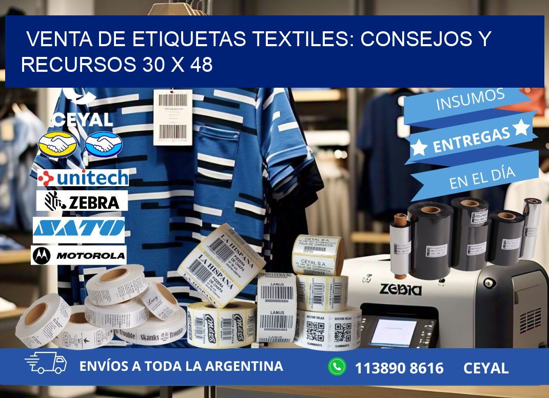 Venta de Etiquetas Textiles: Consejos y Recursos 30 x 48