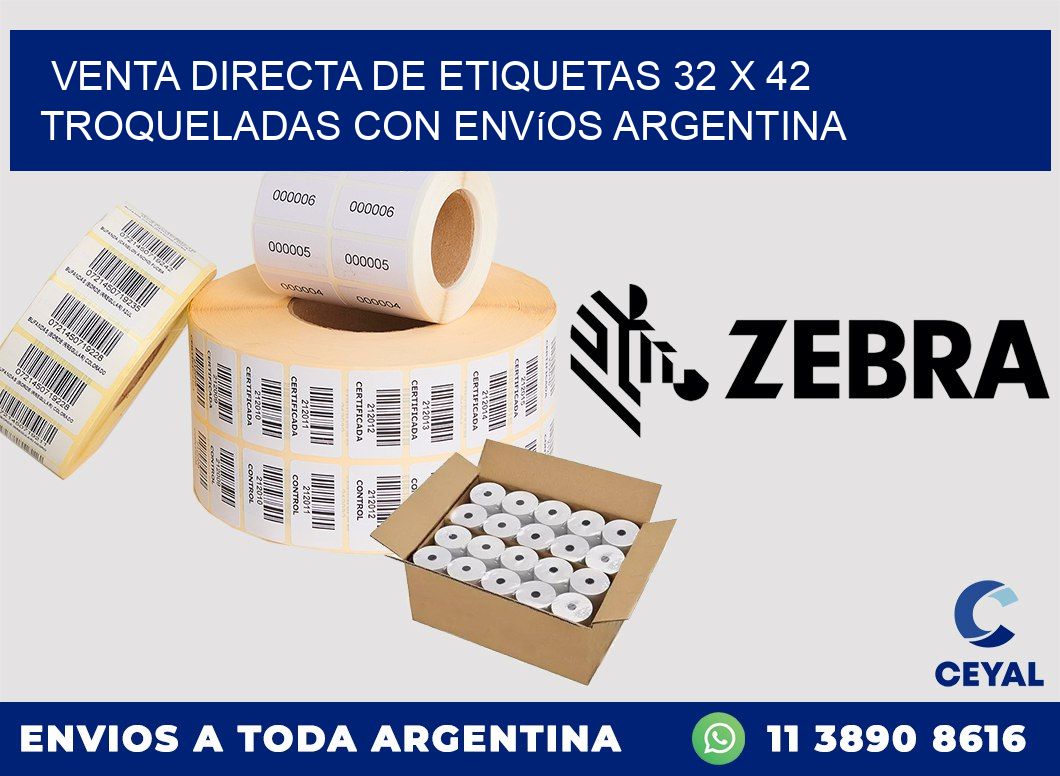 Venta directa de etiquetas 32 x 42 troqueladas con envíos Argentina