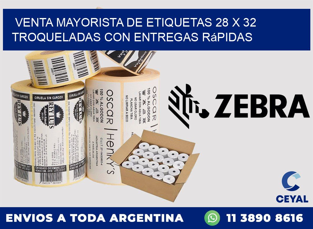 Venta mayorista de etiquetas 28 x 32 troqueladas con entregas rápidas
