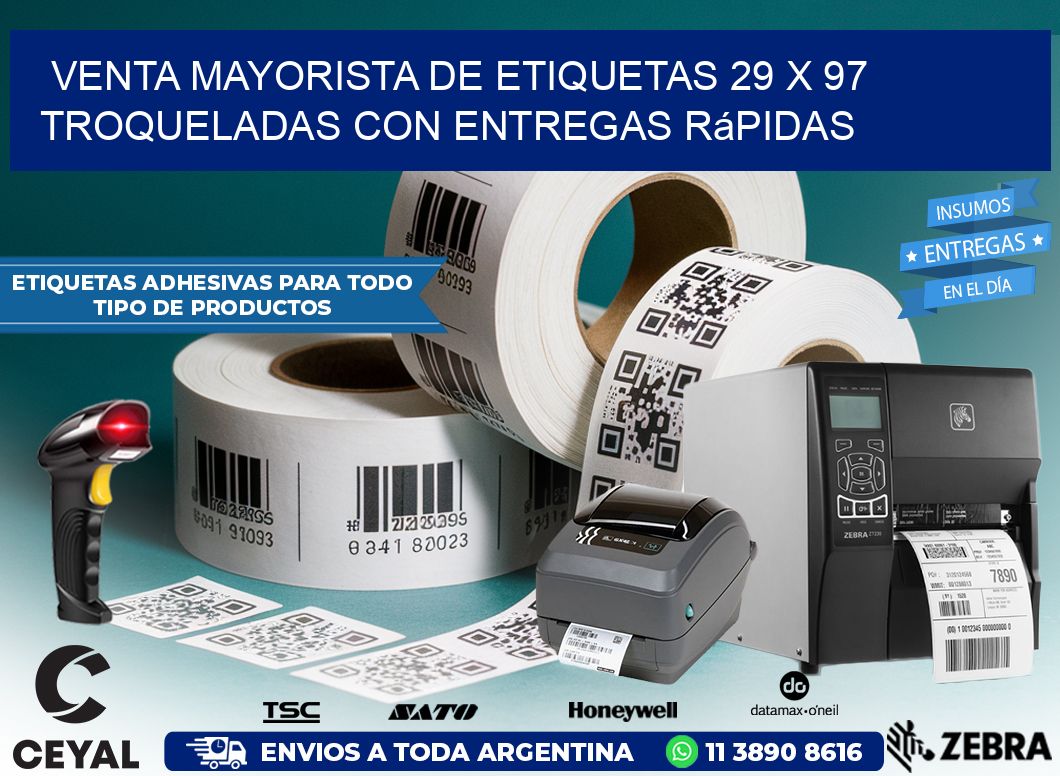 Venta mayorista de etiquetas 29 x 97 troqueladas con entregas rápidas