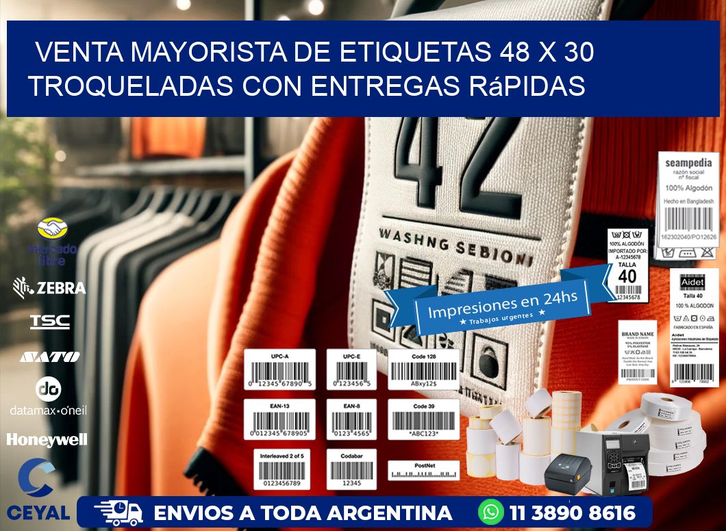 Venta mayorista de etiquetas 48 x 30 troqueladas con entregas rápidas