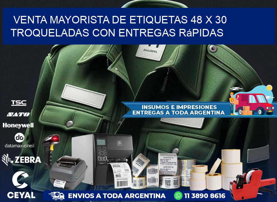 Venta mayorista de etiquetas 48 x 30 troqueladas con entregas rápidas
