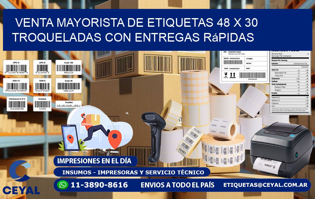 Venta mayorista de etiquetas 48 x 30 troqueladas con entregas rápidas