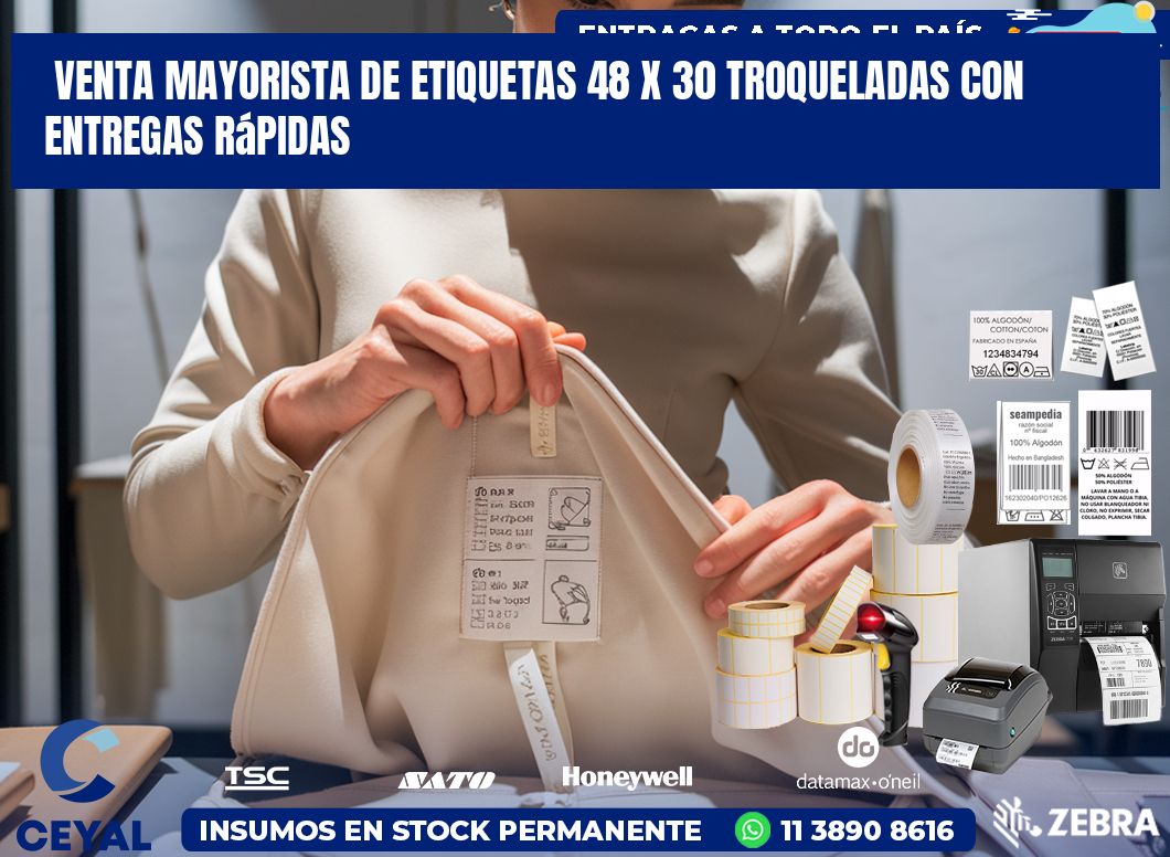 Venta mayorista de etiquetas 48 x 30 troqueladas con entregas rápidas