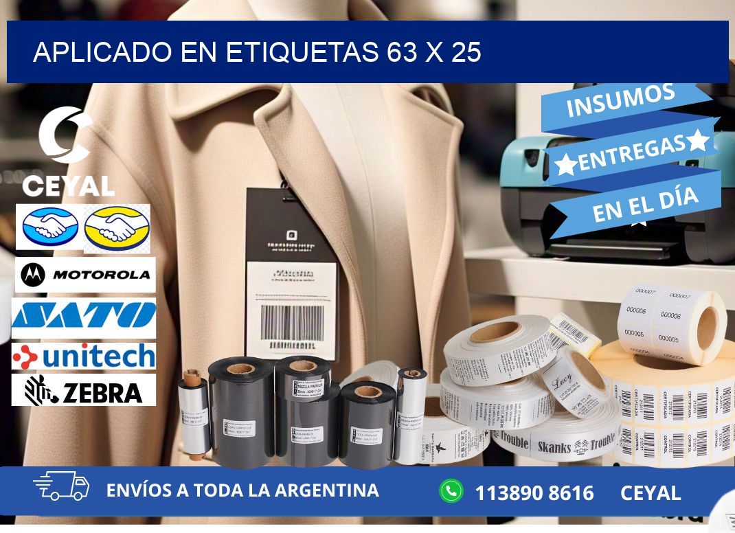 aplicado en etiquetas 63 x 25