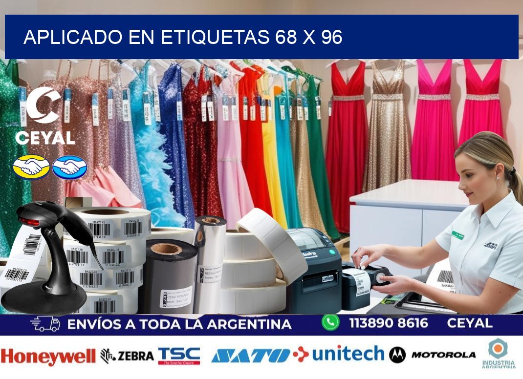 aplicado en etiquetas 68 x 96