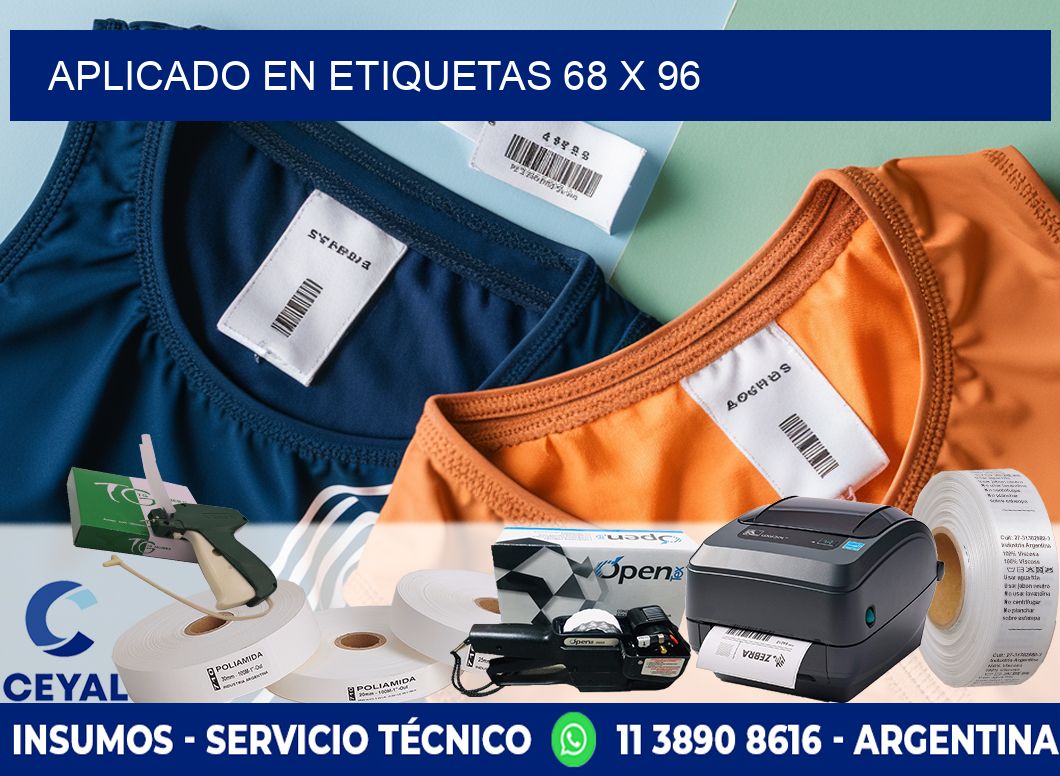 aplicado en etiquetas 68 x 96