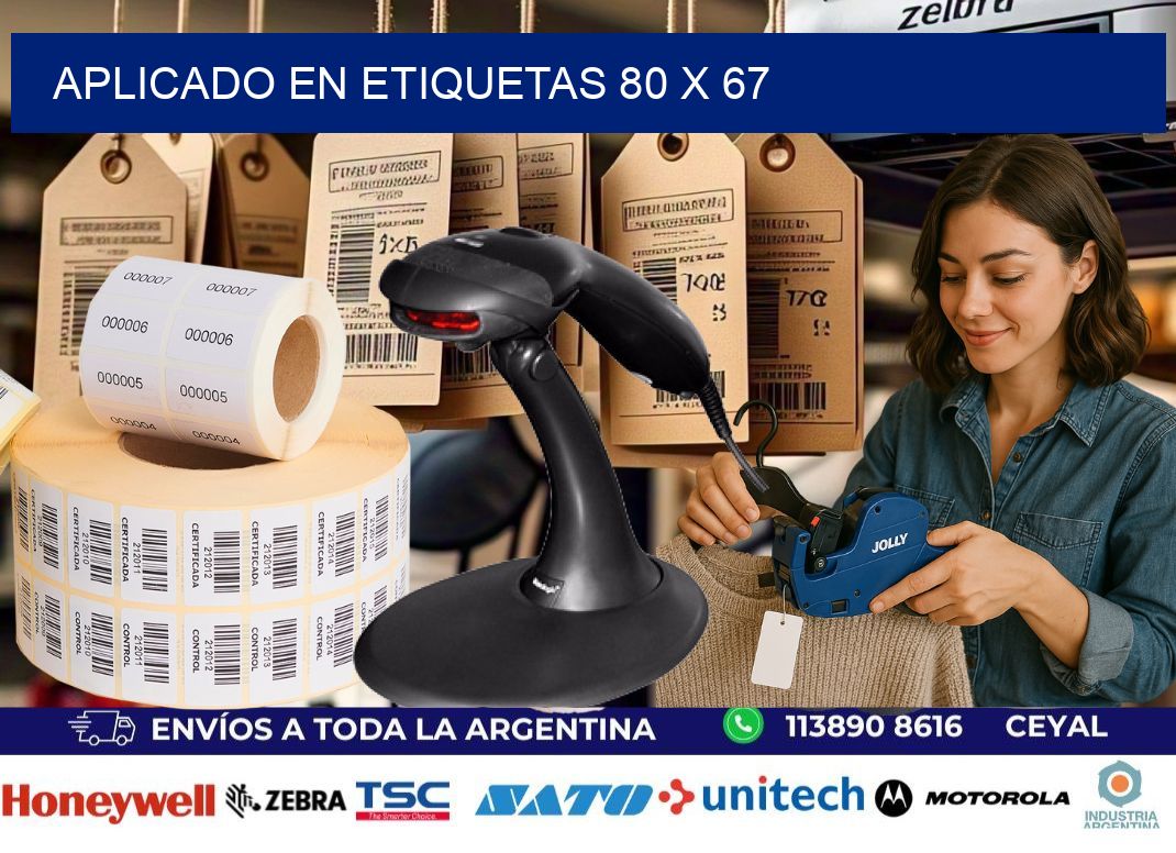 aplicado en etiquetas 80 x 67
