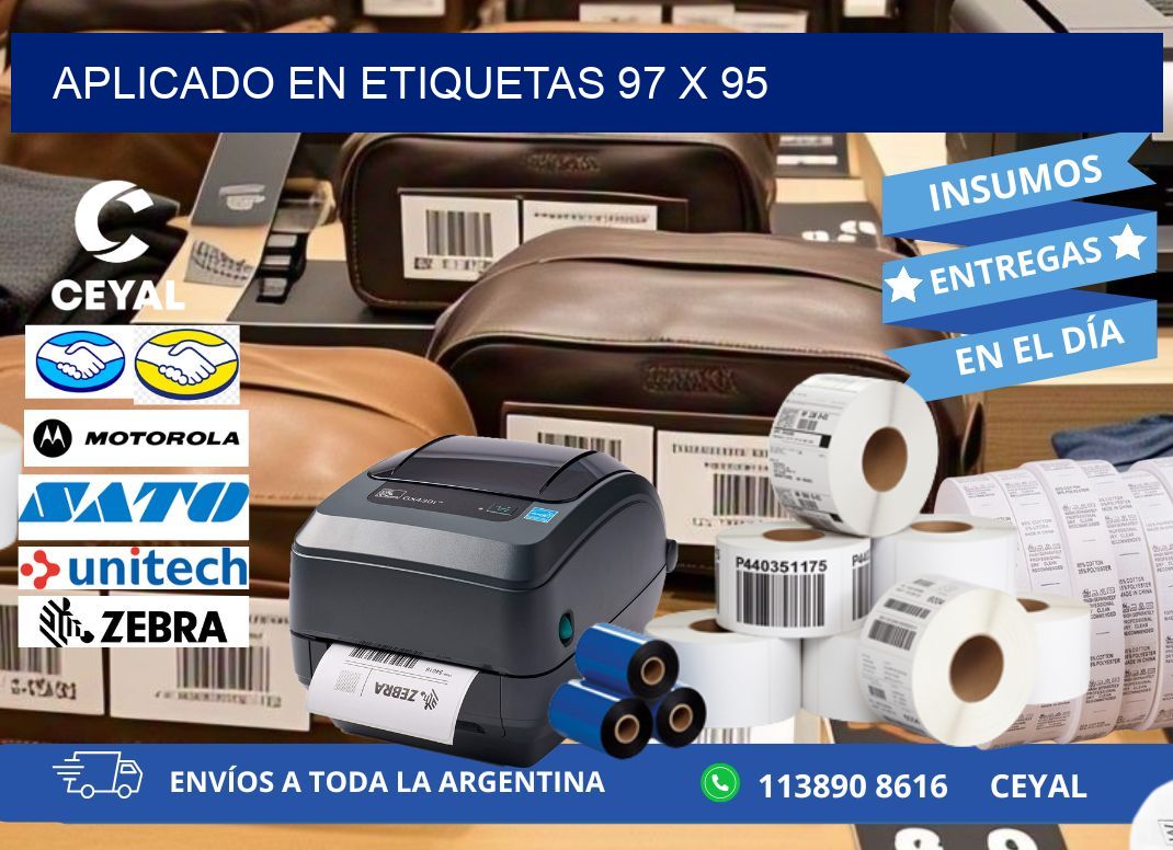 aplicado en etiquetas 97 x 95