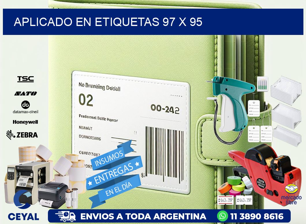 aplicado en etiquetas 97 x 95