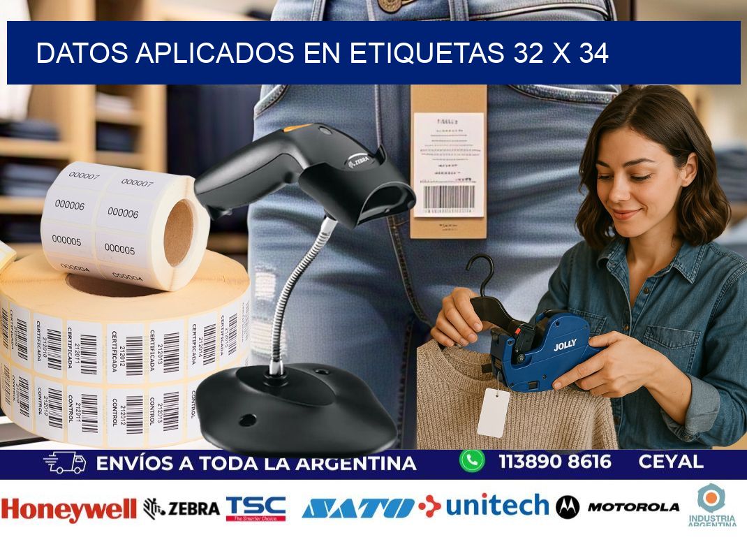 datos aplicados en etiquetas 32 x 34