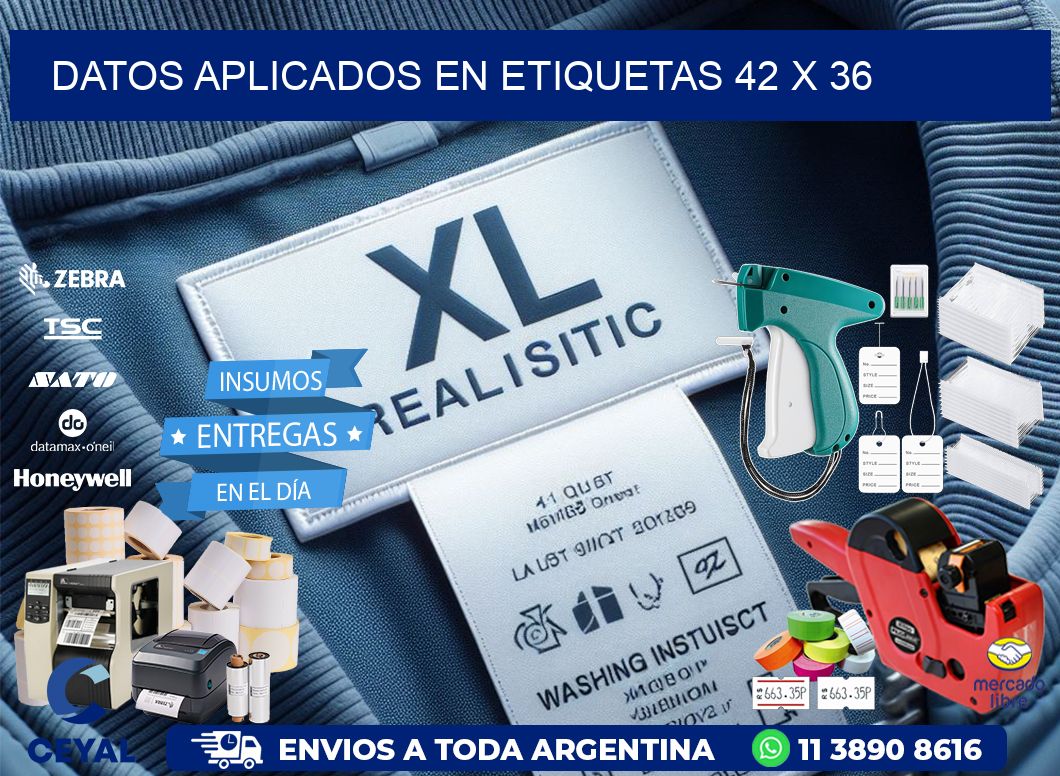 datos aplicados en etiquetas 42 x 36