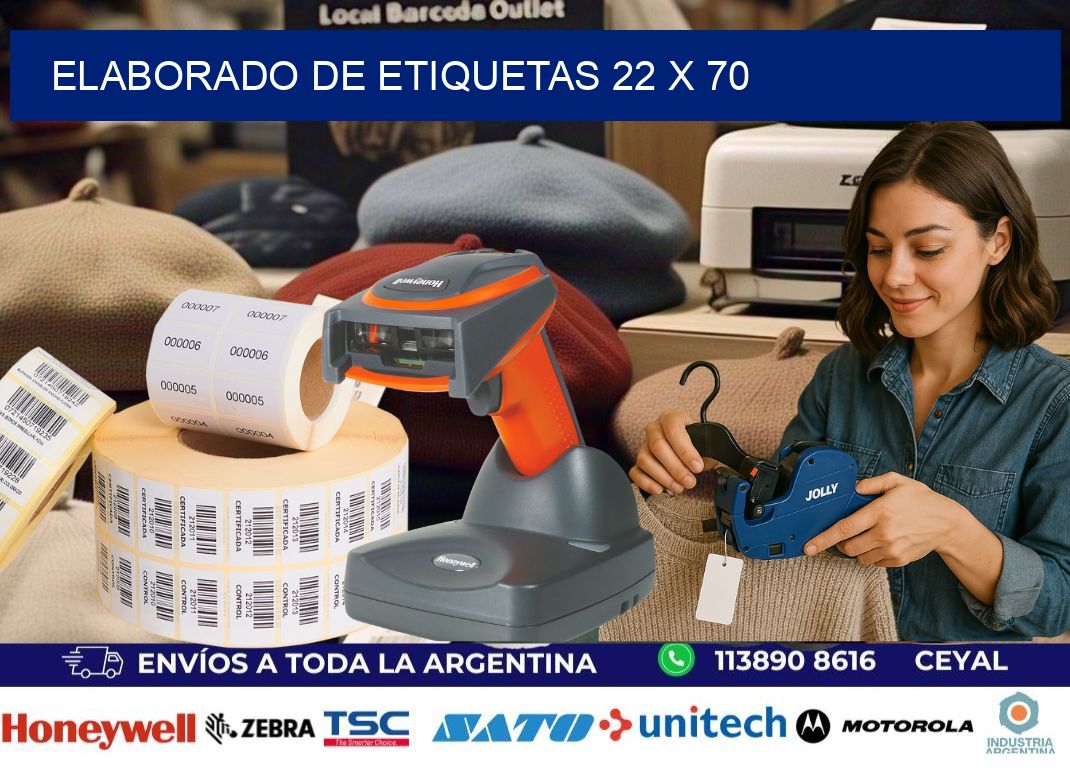 elaborado de etiquetas 22 x 70