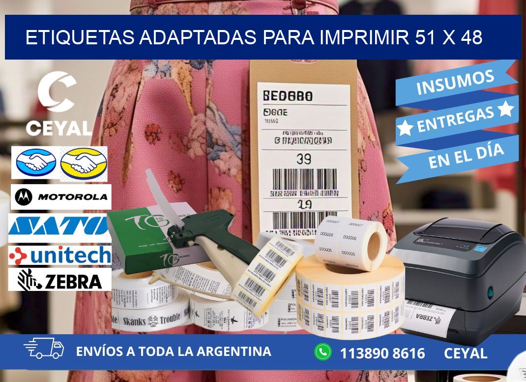 etiquetas adaptadas para imprimir 51 x 48