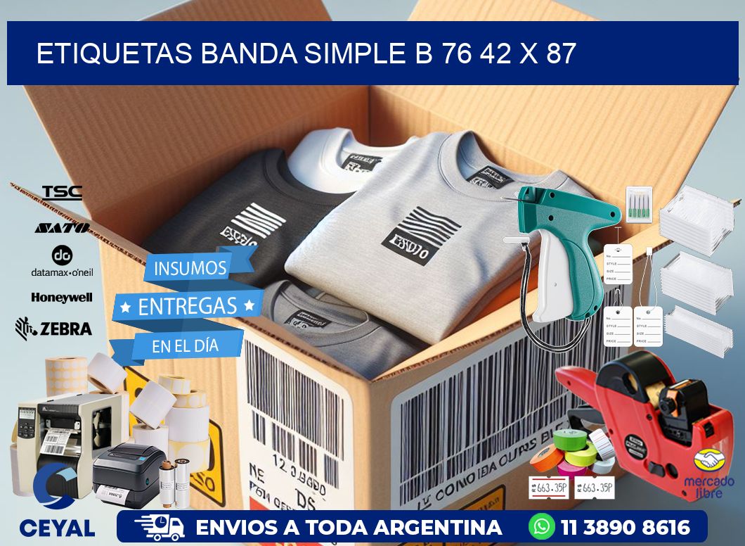 etiquetas banda simple b 76 42 x 87