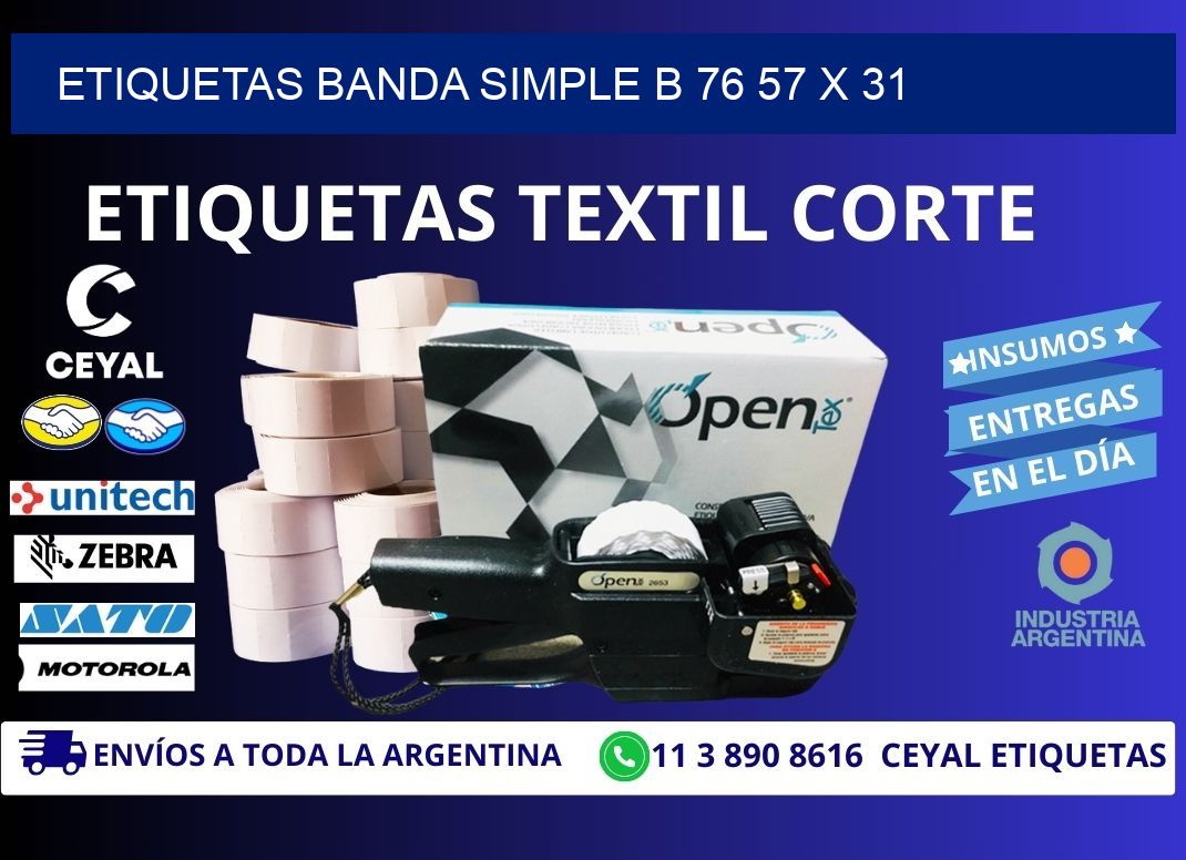 etiquetas banda simple b 76 57 x 31