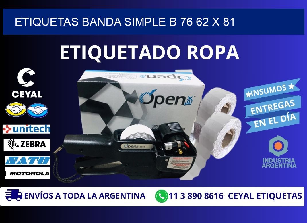 etiquetas banda simple b 76 62 x 81