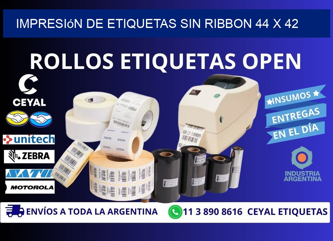 impresión de etiquetas sin ribbon 44 x 42