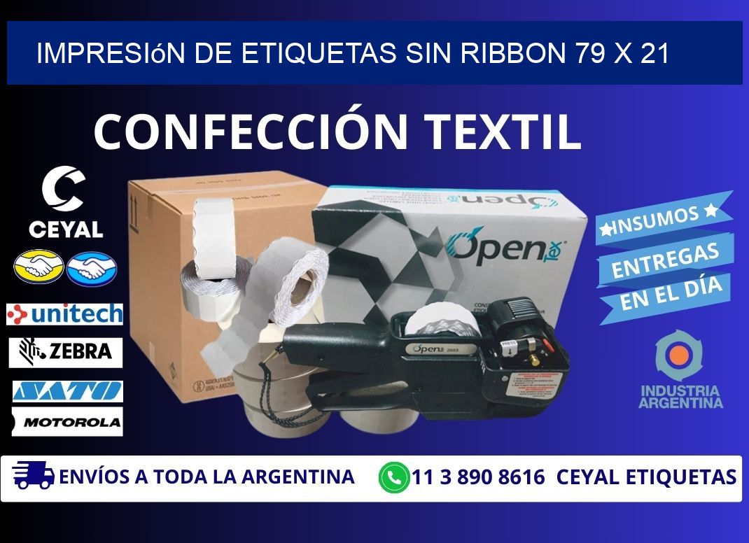 impresión de etiquetas sin ribbon 79 x 21