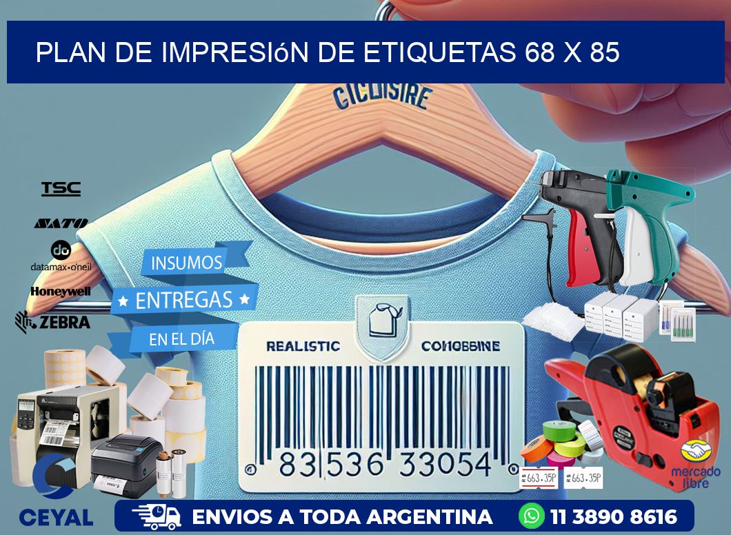 plan de impresión de etiquetas 68 x 85